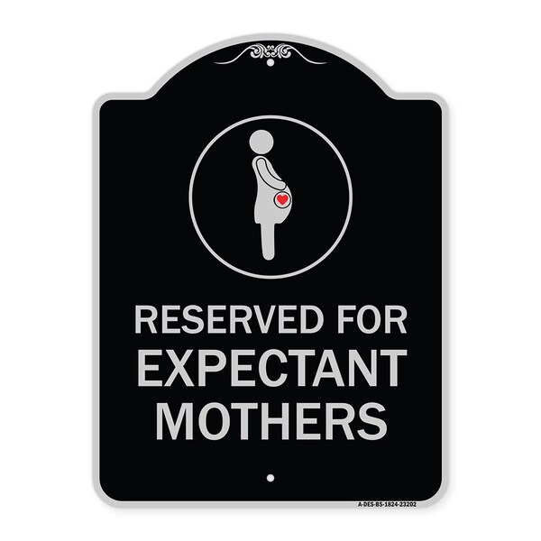 Reserved for Expectant Mothers W/ Graphic Heavy-Gauge Aluminum Sign, 18" L, 24" H, BS-1824-23202